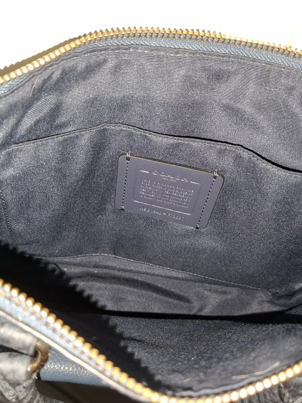 Coach Teal Leather Crossbody with Black Trim and Gold Hardware